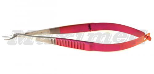 Ножницы по Троутману-Кастровьехо роговичные левые, длина 104 мм, стальные, плоская комбинированная ручка